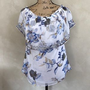 NWT WHBM floral off the shoulder top